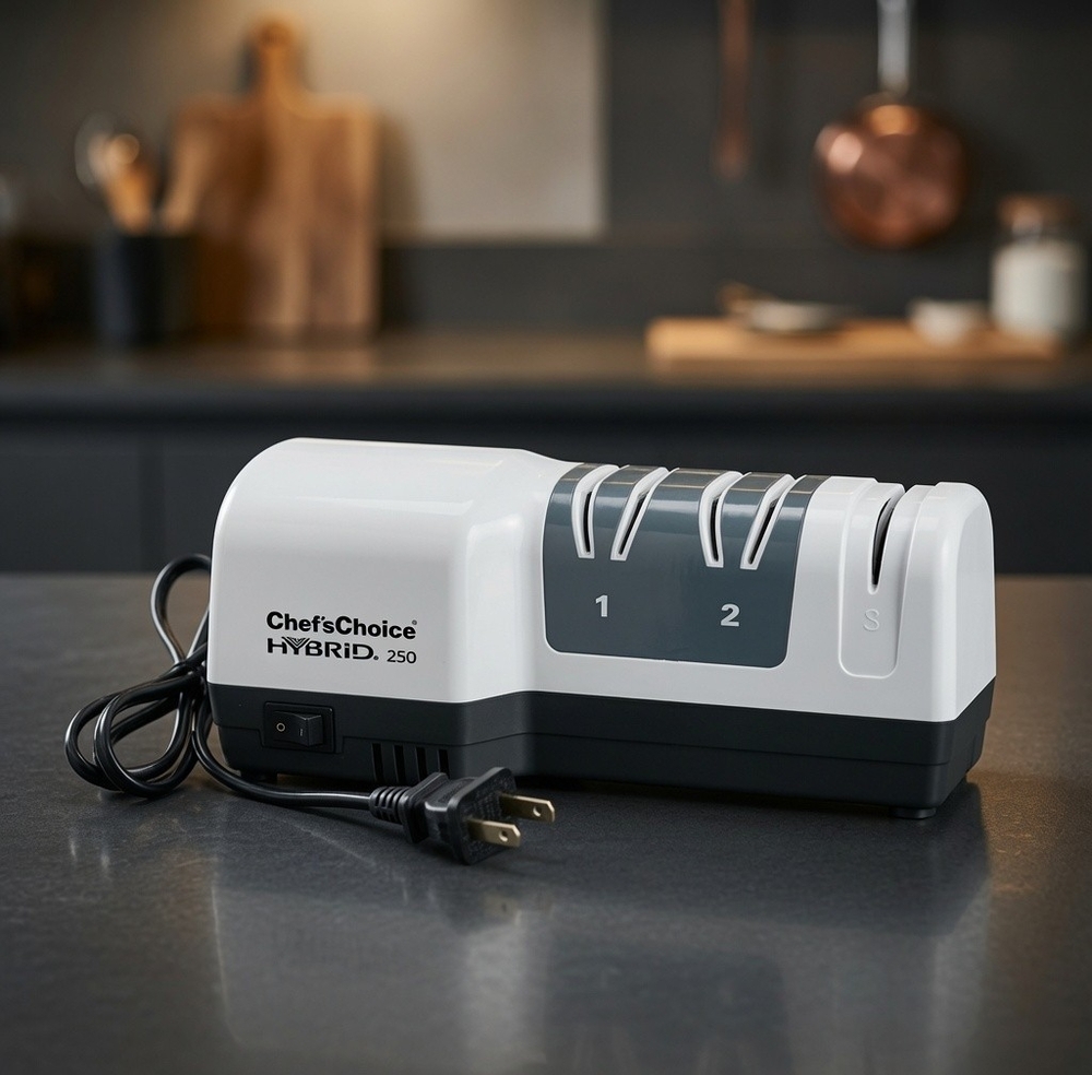 Chef'sChoice Hybrid 250 Electric Manual Knife Sharpener 2-Stage 20 Degree VG